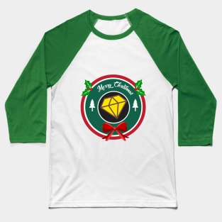 yellow diamond merry christmas wreath Baseball T-Shirt